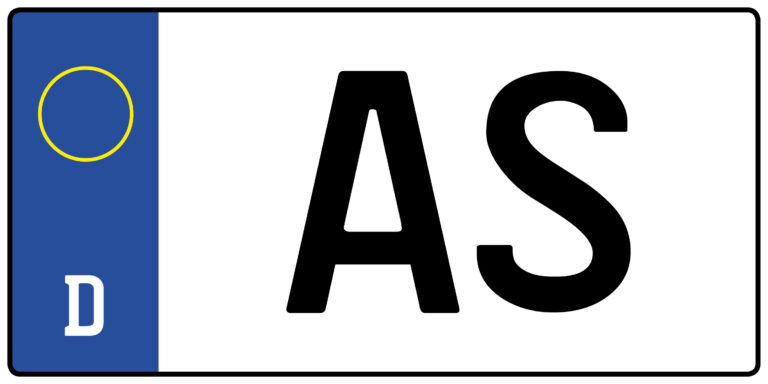 Wofür steht das Auto-Kennzeichen AS?