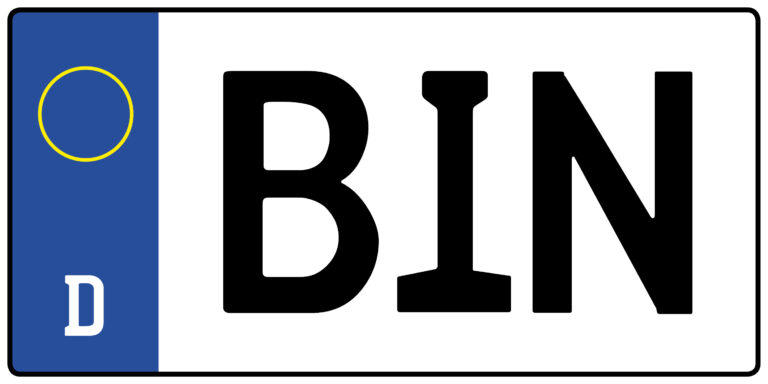 Wofür steht das Auto-Kennzeichen BIN?
