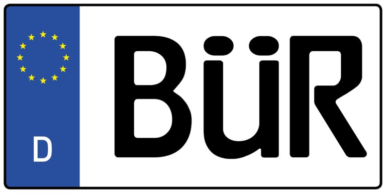 Wofür steht das Auto-Kennzeichen BÜR?