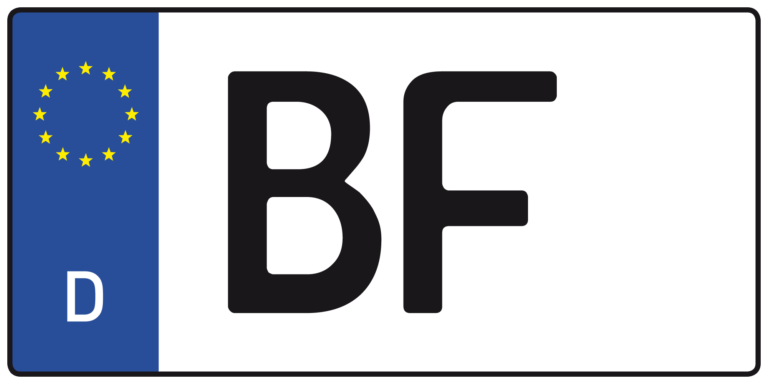 Autokennzeichen BF