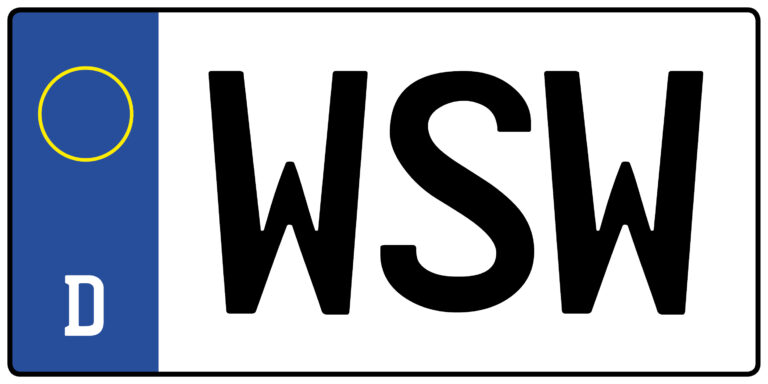 Kennzeichen WSW