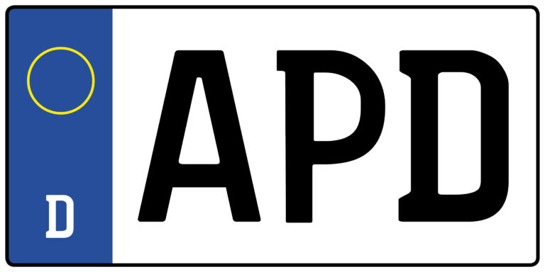 Wofür steht das Auto-Kennzeichen APD?