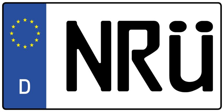 Wofür steht das Auto-Kennzeichen NRÜ?