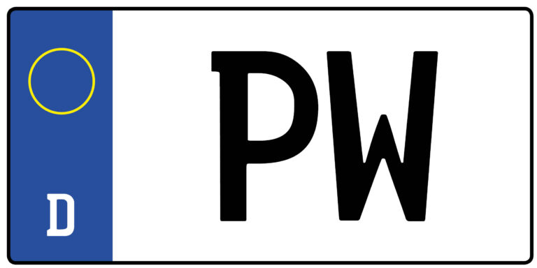 Kennzeichen PW