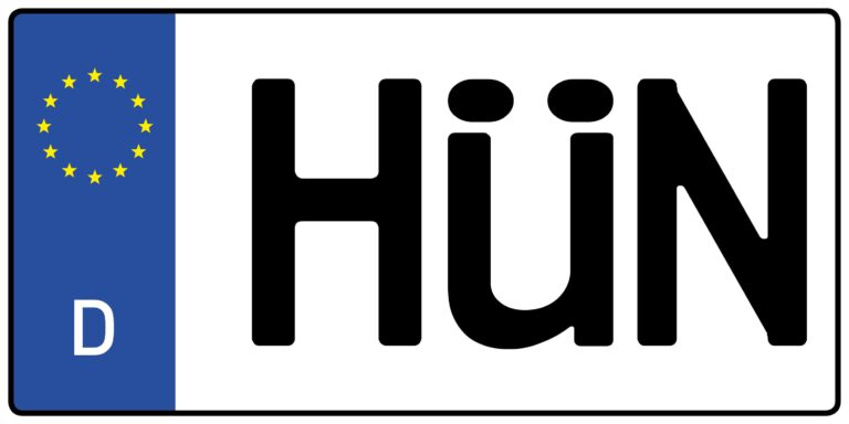 Wofür steht das Auto-Kennzeichen HÜN?